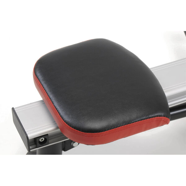 Irklavimo treniruoklis Toorx Rower Active juoda odinė sėdynė su raudona krašteliu