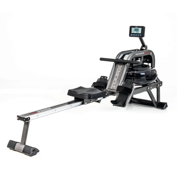 Irklavimo treniruoklis Toorx Rower Sea baltame fone, vaizdas iš šono